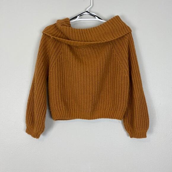 Lulus Carmichael Light Brown Off The Shoulder Knit Sweater Small - Picture 6 of 10